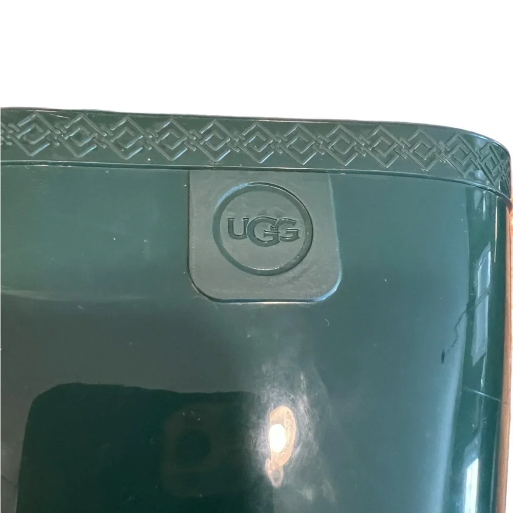 UGG Pine Green Rubber Waterproof Fabric Lined Mid Calf Rain Boots Women’s Sz 8 - Picture 4 of 13
